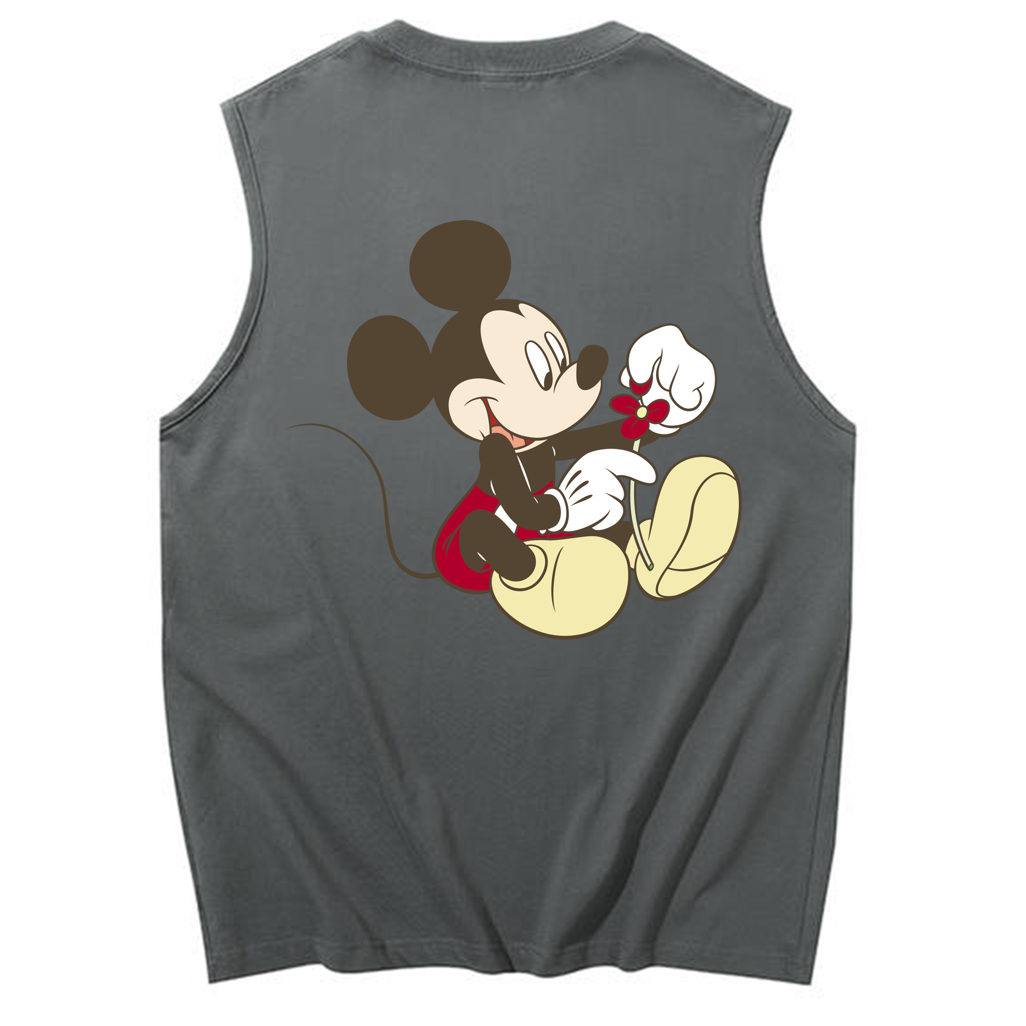 ミッキーマウス Mickey Mouse コットン100％タンクトップ（背面プリント）